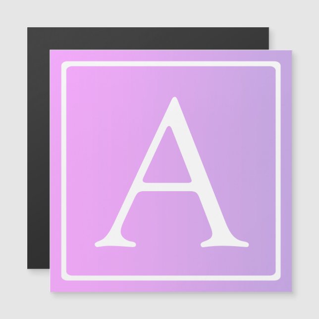 Simple Monogram | Subtle Pink/Purple Ombre Magnetic Invitation (Front/Back)
