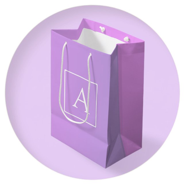 Simple Monogram | Subtle Pink/Purple Ombre Medium Gift Bag (Creator Uploaded)