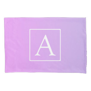 Simple Monogram   Subtle Pink/Purple Ombre Pillowcase