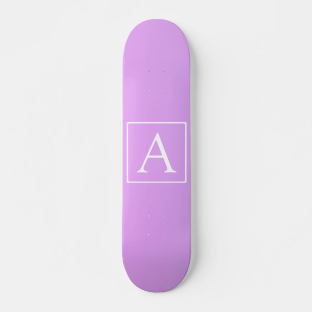 Simple Monogram | Subtle Pink/Purple Ombre Skateboard (Front)