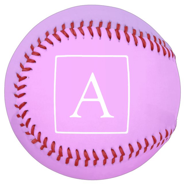 Simple Monogram | Subtle Pink/Purple Ombre Softball (Front Left)