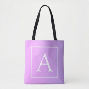 Simple Monogram Subtle Pink/Purple Ombre Tote Bag