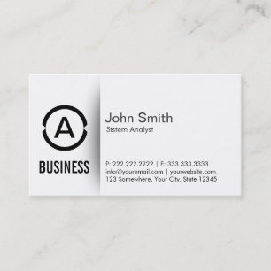 Simple Monogram System Analyst Business Card