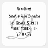 Simple Monogram We’ve Moved Announcement