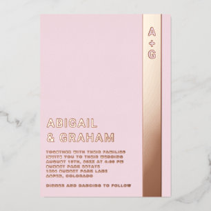 Simple Monogram Wedding Foil Invitation