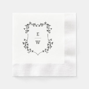 Simple Monogram Wedding Napkin