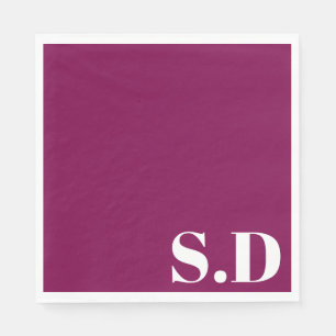 Simple Monogram Wedding   Personalized Initials Napkin