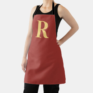 Simple Monogrammed Modern Apron