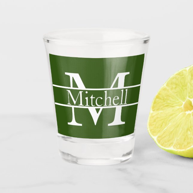 Simple Monogrammed Name Personalised Shot Glass (Front)