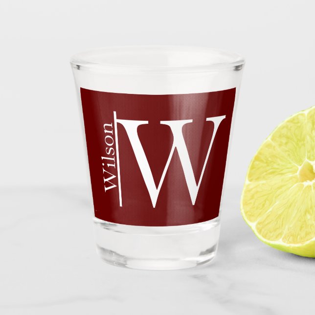 Simple Monogrammed Name Personalised Shot Glass (Front)