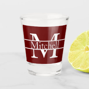 Simple Monogrammed Name Personalised Shot Glass