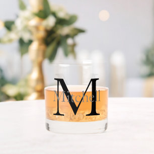Simple Monogrammed Name Personalised Whiskey Glass