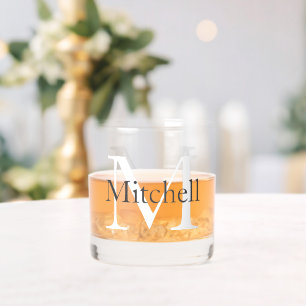 Simple Monogrammed Name Personalised Whiskey Glass