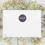 Simple Monogrammed Wedding Envelope Seal<br><div class="desc">A wedding sticker with a simple and modern monogram design. Easily edit the initials using Zazzle's editing tool. If you want to change the background or colour,  enter the design tool and select from the colour picker.  Simple Monogrammed Wedding Envelope Seal.</div>