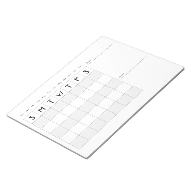 Simple monthly Calendar with notes desk notepad (Angled)