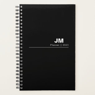 Simple Monthly Weekly Undated Black Planner