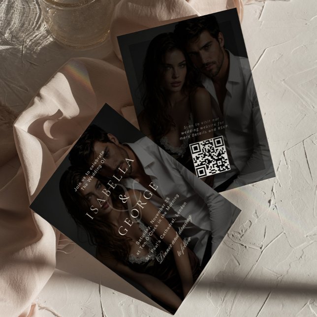 Simple Moody Photo Overlay Wedding Invitation (Creator Uploaded)