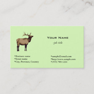 Simple moose light green business cards. card