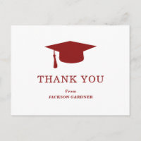 Simple Mortar Board Burgundy Modern Graduation