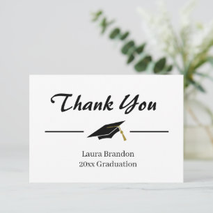 Simple Mortarboard Graduation Thank You Card
