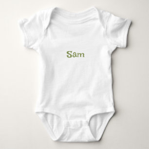 Simple Moss Green Personalised Name Baby Bodysuit