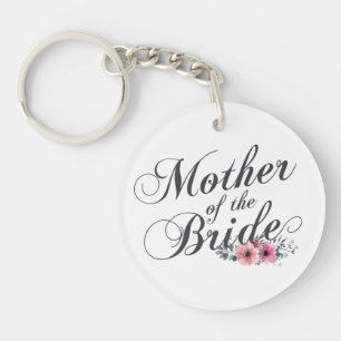 Simple Mother of the Bride Wedding Keychain