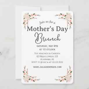 Simple Mother's Day Celebration   Floral theme Invitation