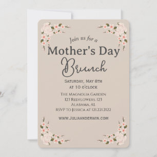 Simple Mother's Day Celebration   Floral theme Invitation