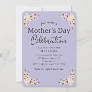 Simple Mother's Day Celebration   Floral theme Invitation