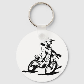 Simple Motorcross Bike and Rider Key Ring