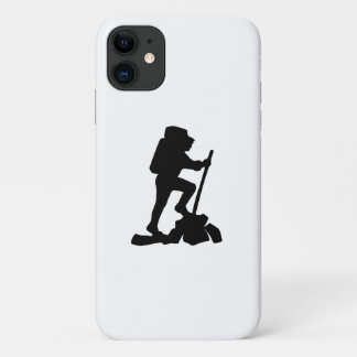 simple mountain hiking man black silhouette Case-Mate iPhone case
