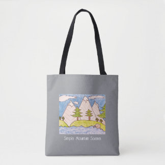 Simple Mountain Scene Tote Bag