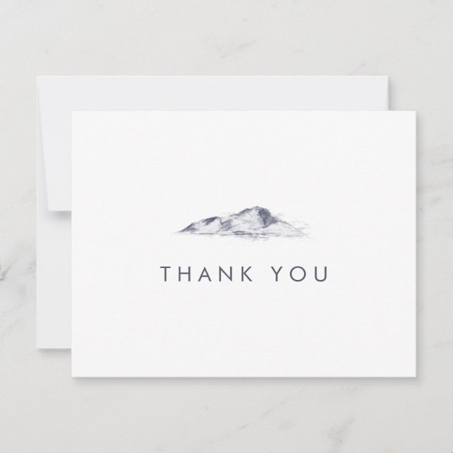 Simple Mountain Thank You Card (Front)