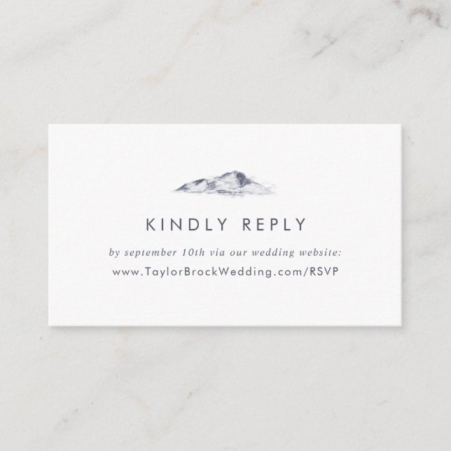 Simple Mountain Wedding Website RSVP Enclosure Card (Front)