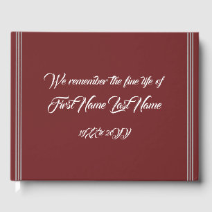 Simple & Mournful Wake Service Guest Book