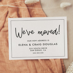 Simple moving announcement postcard