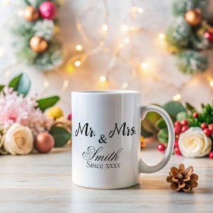 Simple Mr and Mrs  Large Coffee Mug
