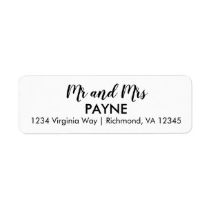 Simple Mr. & Mrs. Return Address Label