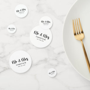 Simple Mr. & Mrs. Wedding Monogram Confetti
