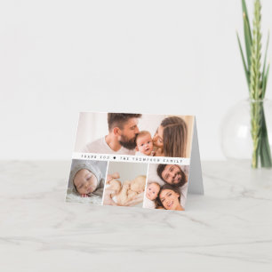 Simple Multi Photos Baby Shower Thank You Card
