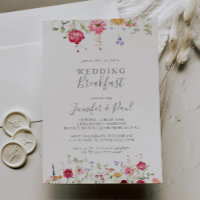 Simple Multicolor Wildflower Wedding Breakfast