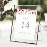 Simple Multicolor Wildflower Wedding Table Number<br><div class="desc">This simple multicolor wildflower wedding table number is perfect for a rustic wedding. The design features a multicolored assortment of pink,  blush,  purple,  yellow,  white,  violet,  red,  burgundy wild flowers.

This is a double sided table number. Add each table number you need to your cart individually.</div>