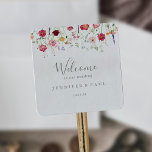 Simple Multicolor Wildflower Wedding Welcome Square Sticker<br><div class="desc">This simple multicolor wildflower wedding welcome square sticker is perfect for a rustic wedding. The design features a multicolored assortment of pink,  blush,  purple,  yellow,  white,  violet,  red,  burgundy wild flowers.

These labels are perfect for hotel guest welcome bags and destination weddings.</div>