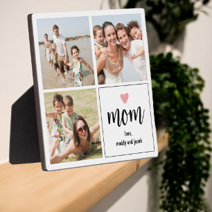 Simple Mum Photo Collage Heart Plaque