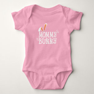 Simple Mummy Bunny Easter Typography   Bodysuit