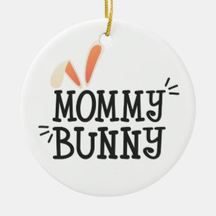Simple Mummy Bunny Easter Typography   Ornament