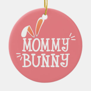 Simple Mummy Bunny Easter Typography   Ornament