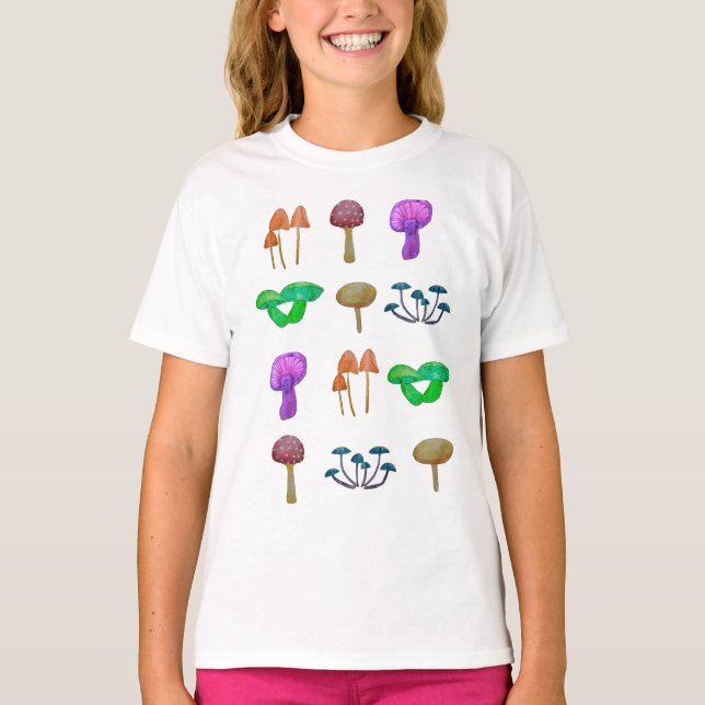 Simple mushroom pattern T-Shirt (Front)