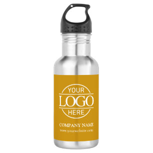 Simple Mustard Yellow Company Business Logo 532 Ml Water Bottle