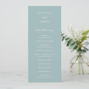 Simple Muted Blue Elegant Wedding Programme